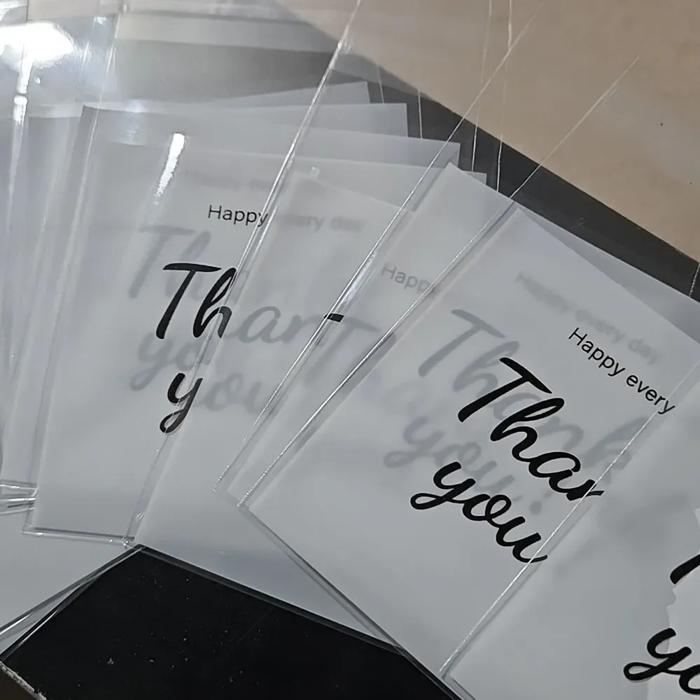 Thank You Party Favor Or Seller Jewelry Mini Bags Mail Swag Merch Black Clear